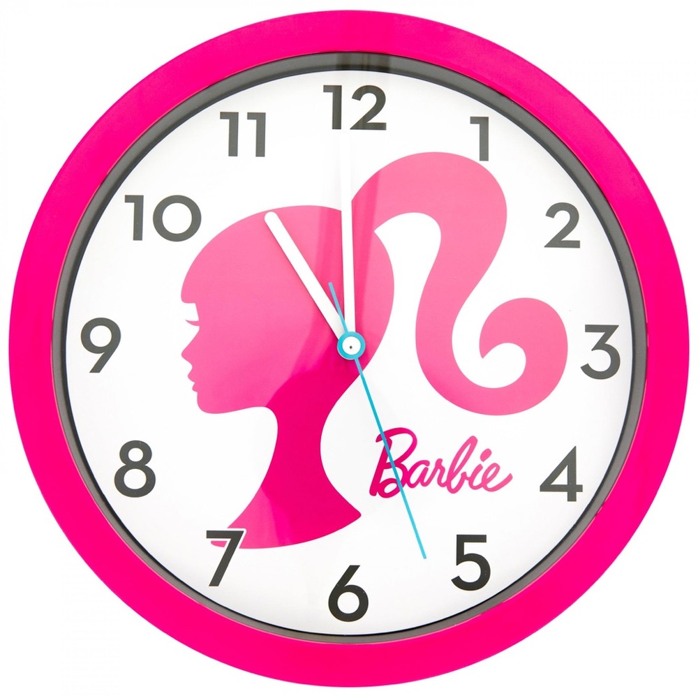 $12 ONE DAY SALE 🎀🎀 Barbie Silhouette Logo Bright Pink 10"" Clock